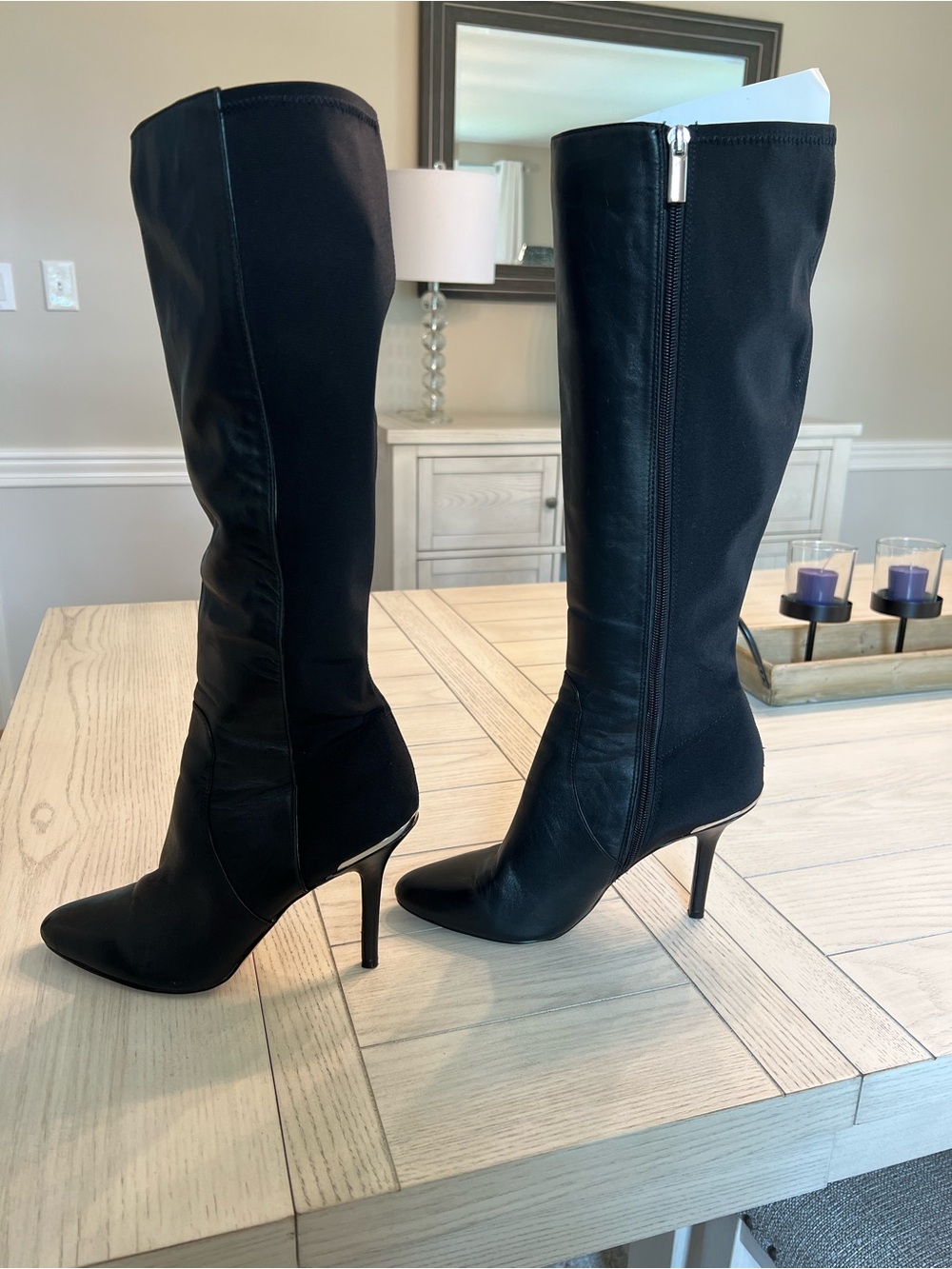 White House Black Market Black Knee-High Stiletto Boots